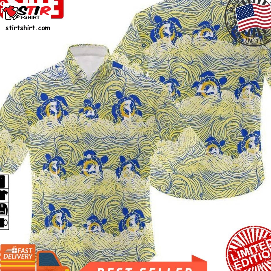 Nfl Los Angeles Rams Turtles Gift For Fan Hawaiian Graphic Print Short Sleeve Hawaiian Shirt 3 H97