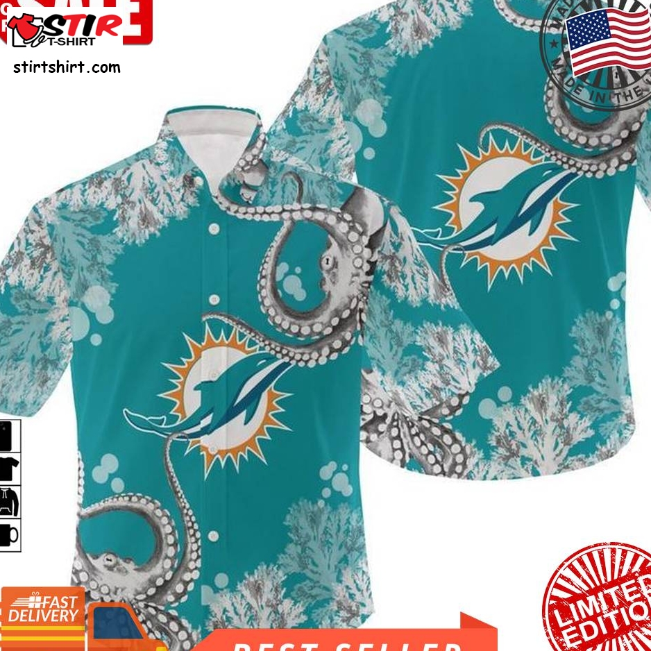 Nfl Miami Dolphins Gift For Fan Hawaiian Graphic Print Short Sleeve Hawaiian Shirt 5 H97