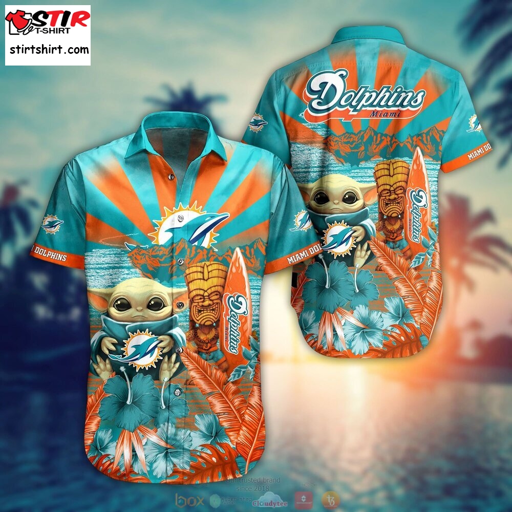 Nfl Miami Dolphins Hawaiian Shirt And Shorts 3D Baby Yoda1 64A621 0  Baby Yoda 