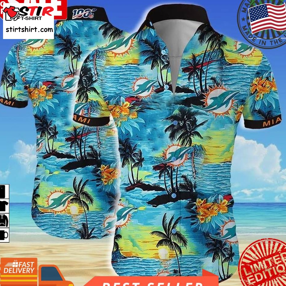 Nfl Miami Dolphins Team All Over Printed Hawaiian Shirt Short Sleeve Summer Wear