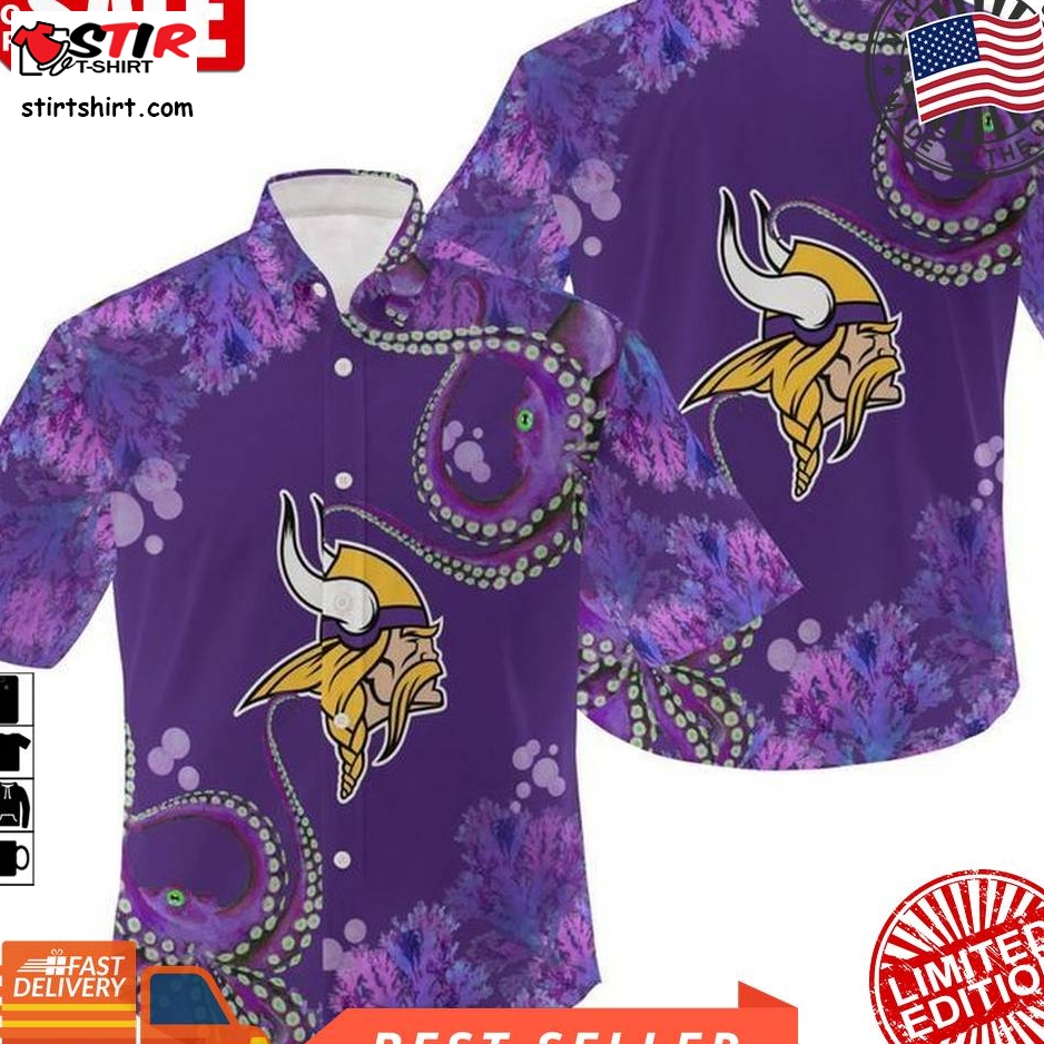 Nfl Minnesota Vikings Gift For Fan Hawaiian Graphic Print Short Sleeve Hawaiian Shirt 5 H97