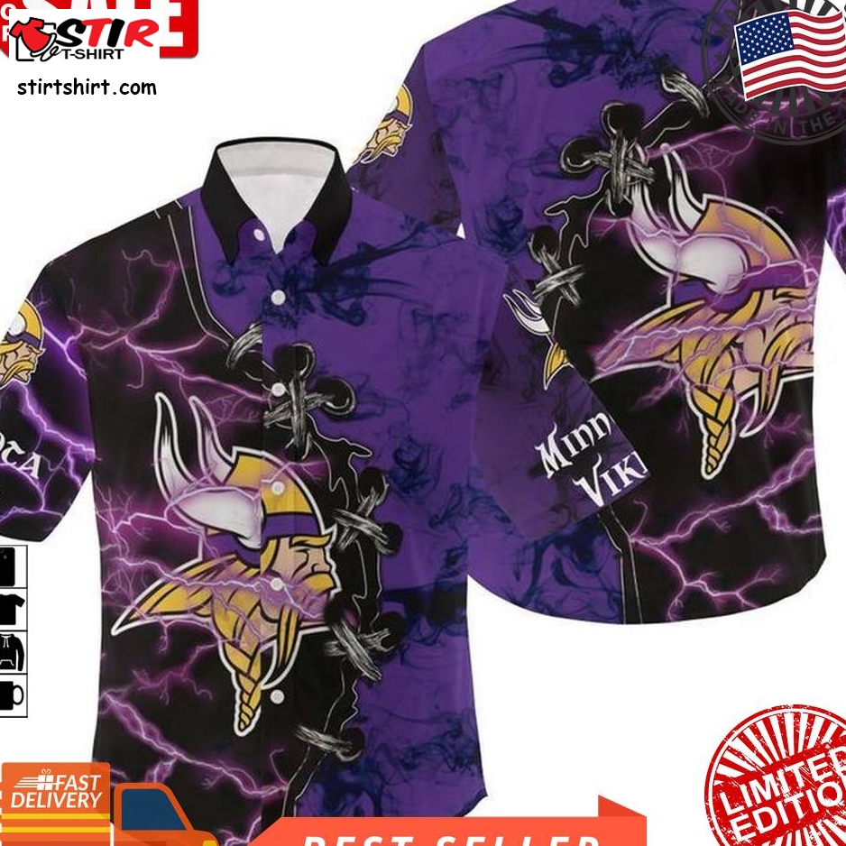 Nfl Minnesota Vikings Team Nfl Gift For Fan Hawaiian Graphic Print Short Sleeve Hawaiian Shirt H97