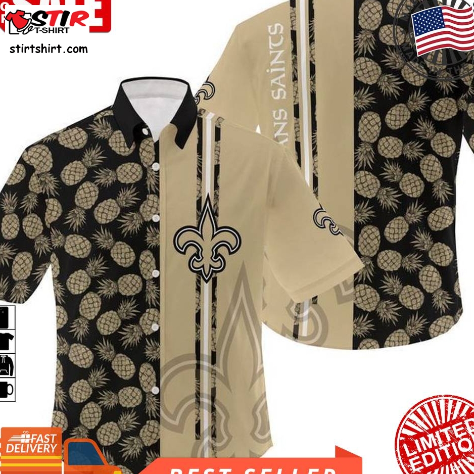 Nfl New Orleans Saints Gift For Fan Hawaiian Graphic Print Short Sleeve Hawaiian Shirt 4 H97   3434