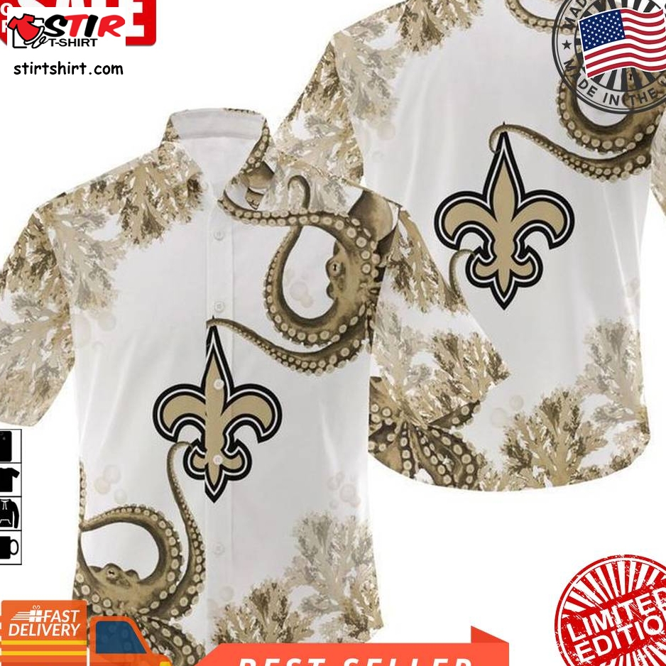 Nfl New Orleans Saints Gift For Fan Hawaiian Graphic Print Short Sleeve Hawaiian Shirt 5 H97