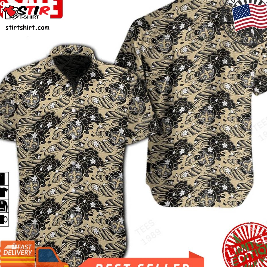 Nfl New Orleans Saints Great Waves Of Japanese Hawaiian Shirt