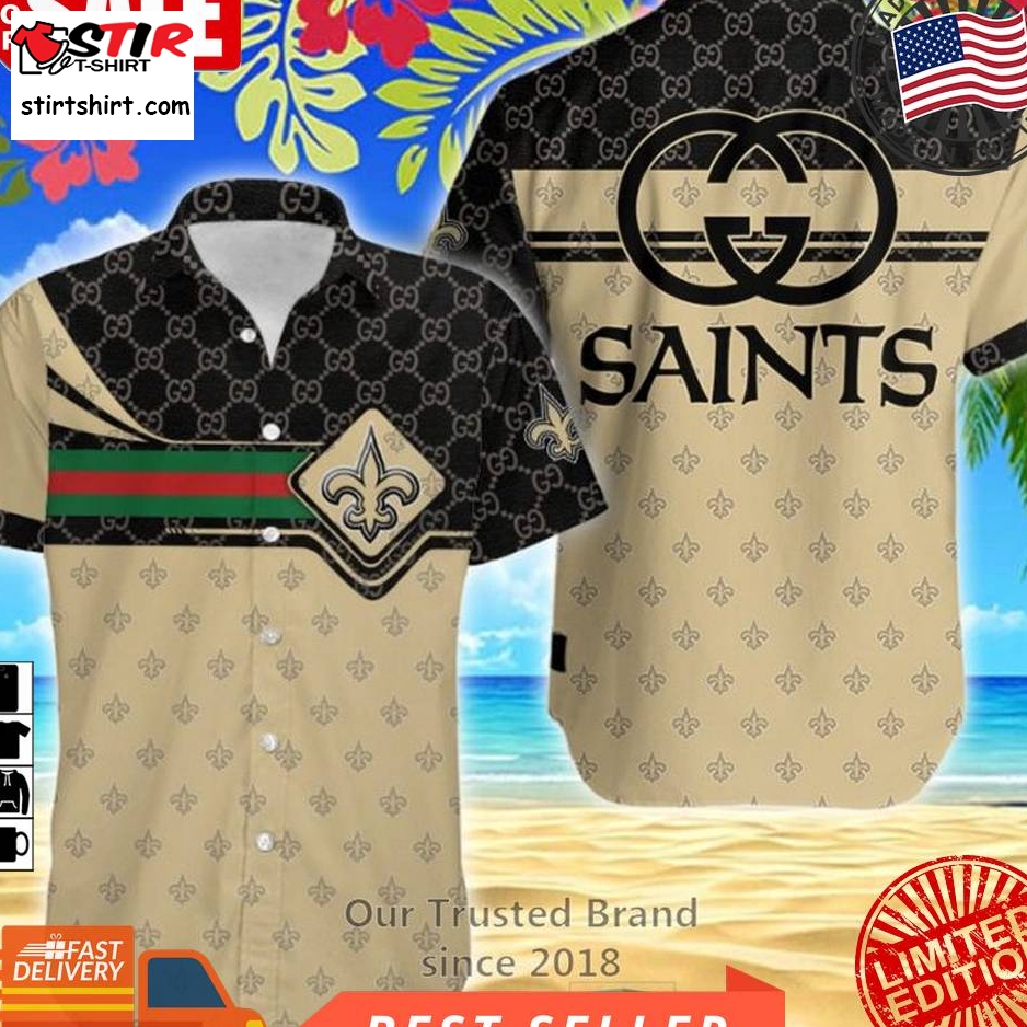 Nfl New Orleans Saints Gucci Hawaiian Shirt  