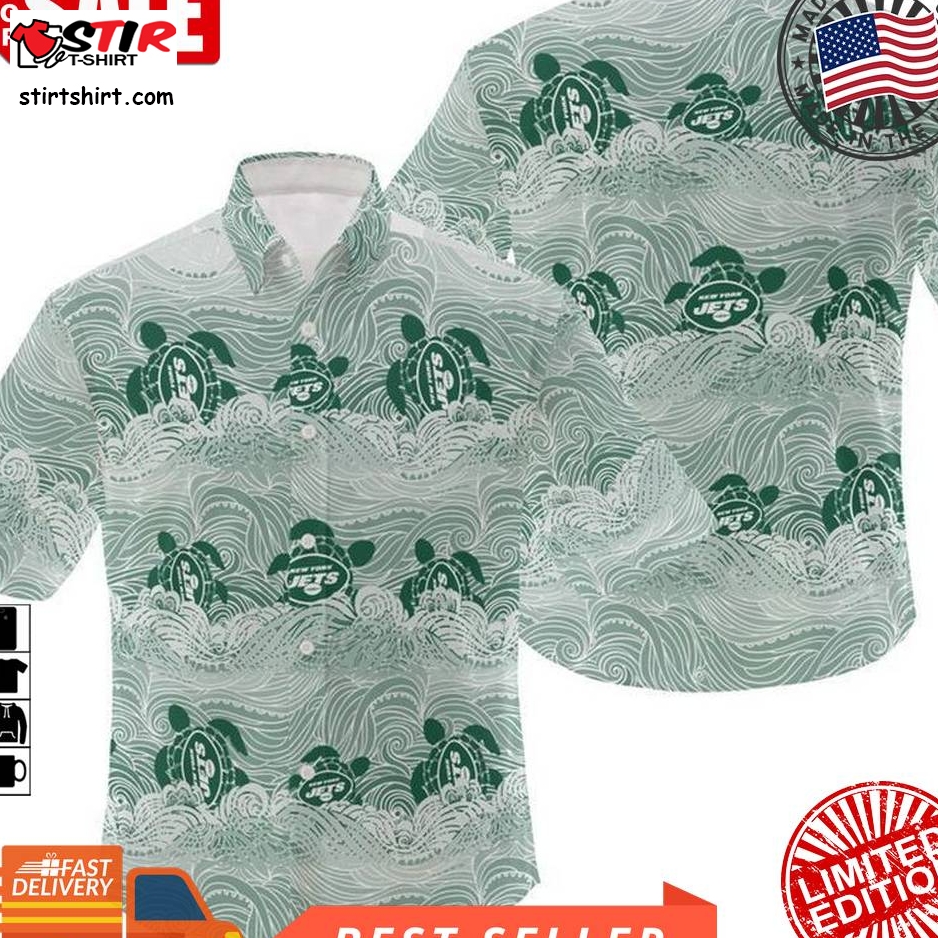 Nfl New York Jets Turtles Gift For Fan Hawaiian Graphic Print Short Sleeve Hawaiian Shirt 3 H97