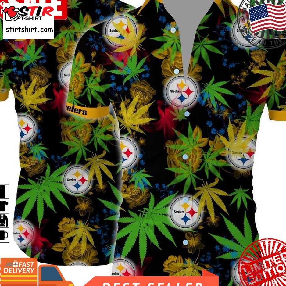 Nfl Pittsburgh Steelers Cannabis All Over Printed Hawaiian Shirt Short Sleeve Summer Wear