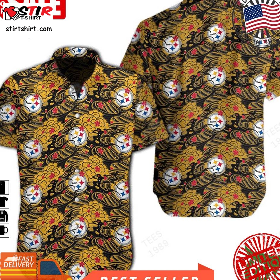 Nfl Pittsburgh Steelers Great Waves Of Japanese Hawaiian Shirt