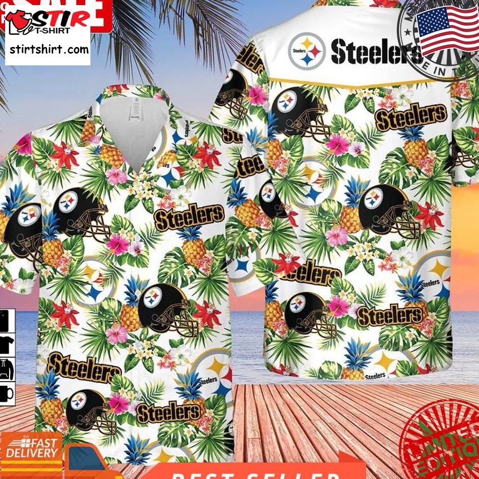 Nfl Pittsburgh Steelers White Hawaiian Shirt And Shorts