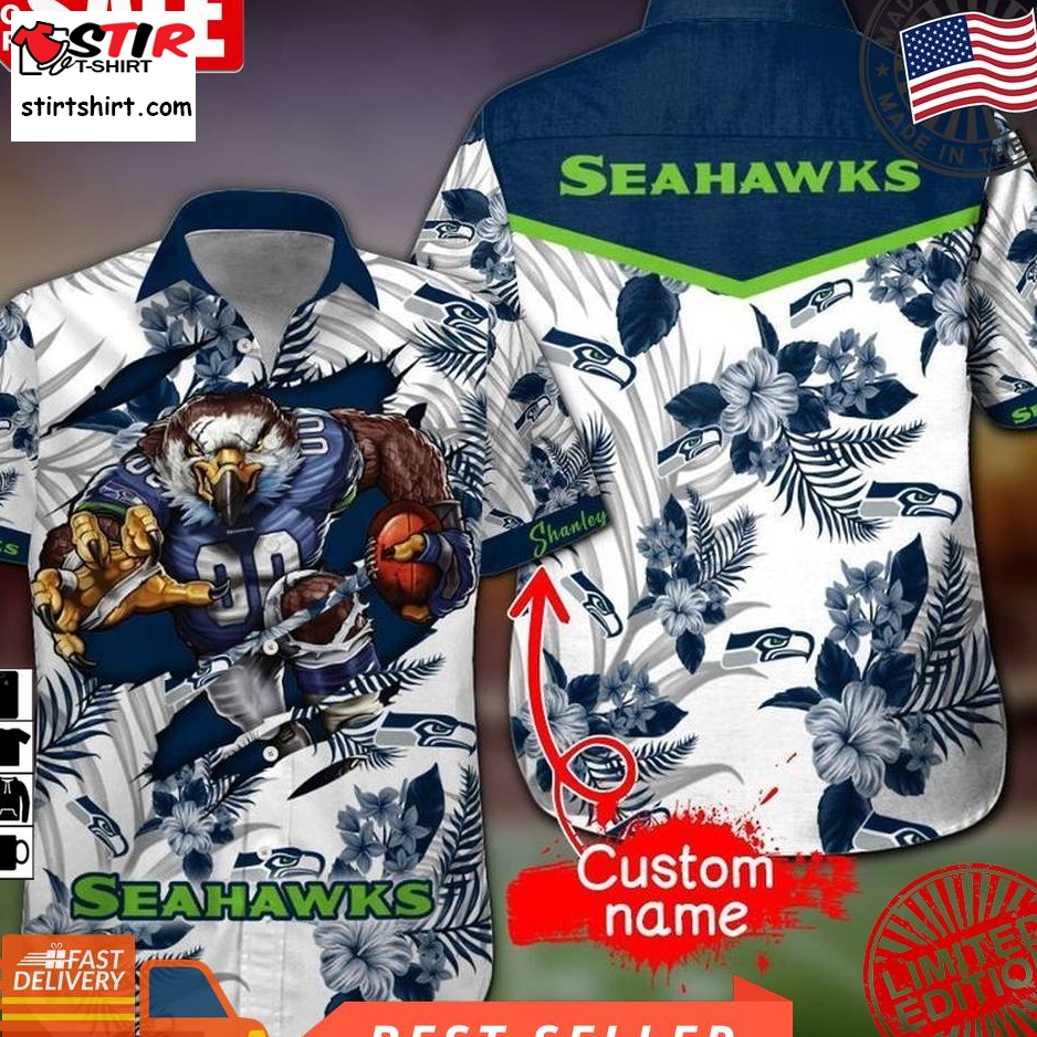 Nfl Seattle Seahawks Gift For Fan Personalized Hawaiian Graphic Print Short Sleeve Hawaiian Shirt H97