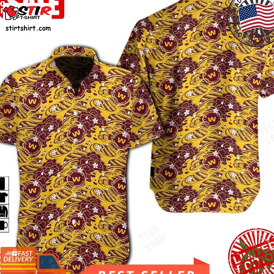 Nfl Washington Football Team Great Waves Of Japanese Hawaiian Shirt