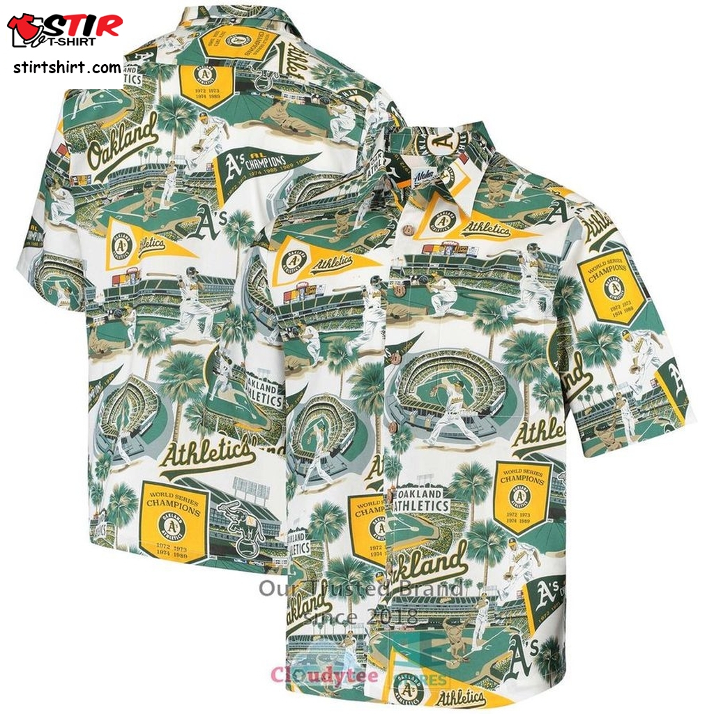 Oakland Athletics Reyn Spooner Scenic Hawaiian Shirt  Reyn Spooner Disney 