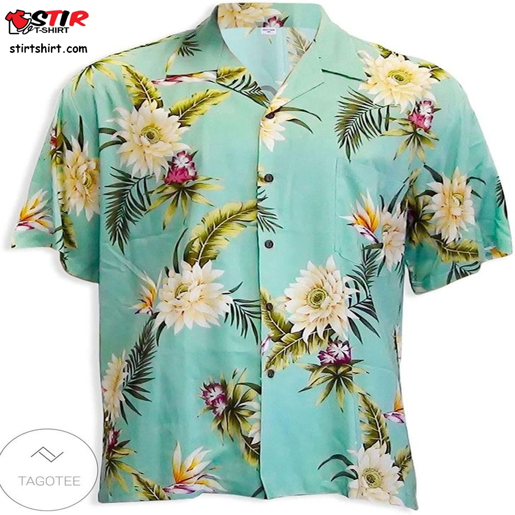 Ocean Teal Hawaiian Flowers Shirt  Oversized  Outfit
