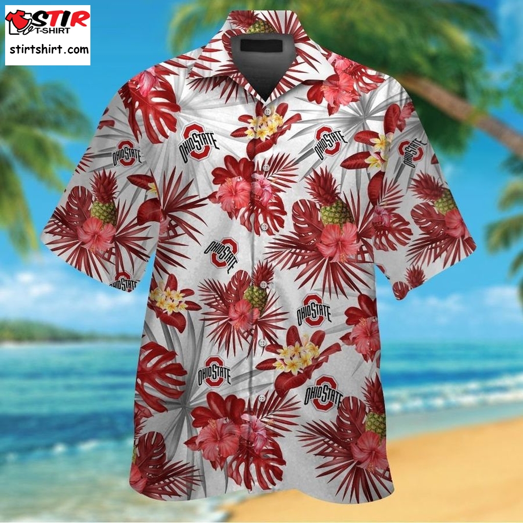 Ohio State Buckeyes Short Sleeve Button Up Tropical Aloha Hawaiian Shirts For Men Women  Ohio State 