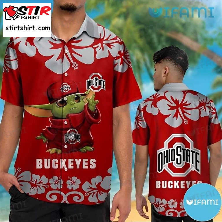 Ohio State Hawaiian Shirt Baby Yoda Logo Ohio State Buckeyes Gift