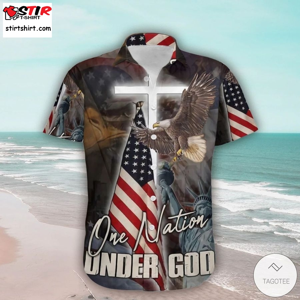 One Nation Under God Proud American Hawaiian Shirt  Luke Bryan  American Idol