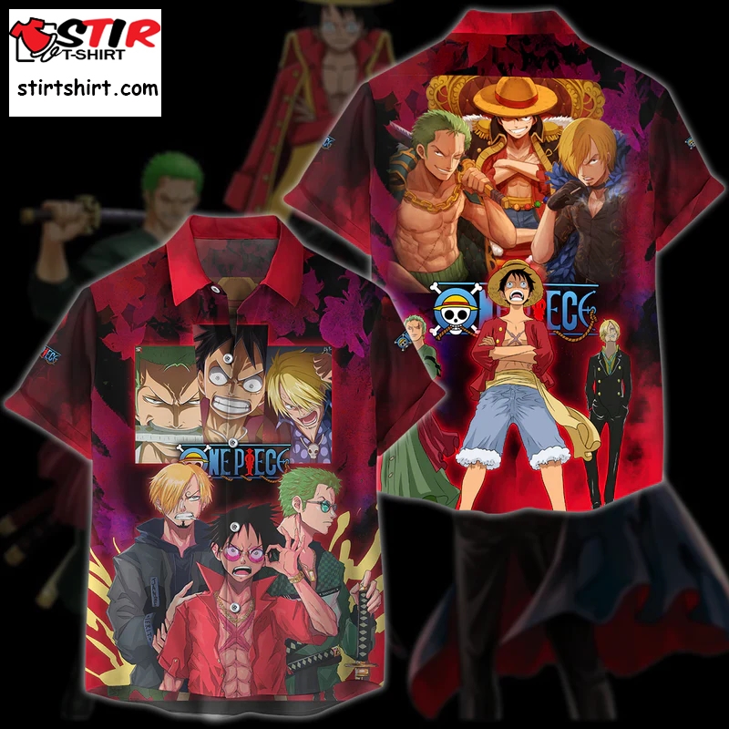 One Piece Luffy Sanji Zoro Anime Manga 3D All Over Print Hawaiian Shirt