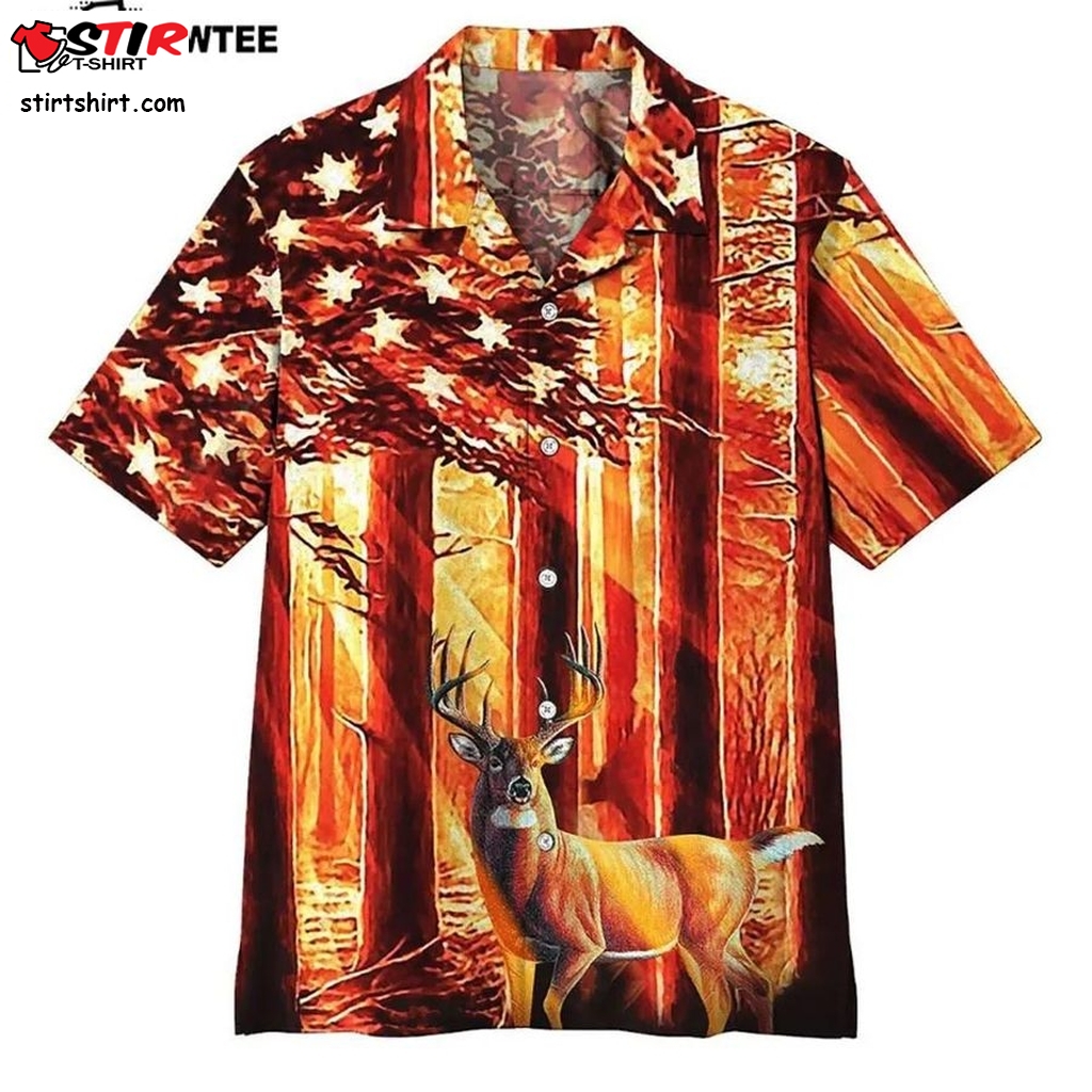 Orange Deer Forest Deer Hunting Hawaiian Shirt Aop Printed S To 5Xl  Homer Simpson 
