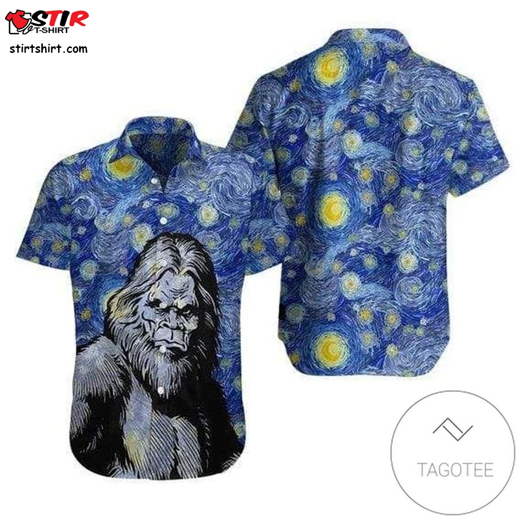 Order Hawaiian Aloha Shirts Bigfoot Starry Night  Homer Simpson 