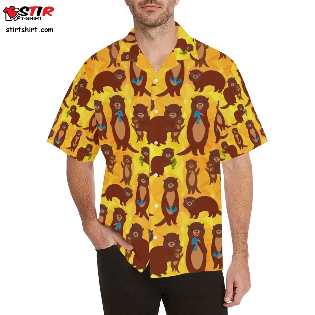 Otter Pattern Men All Over Print Hawaiian Shirt  Joker 