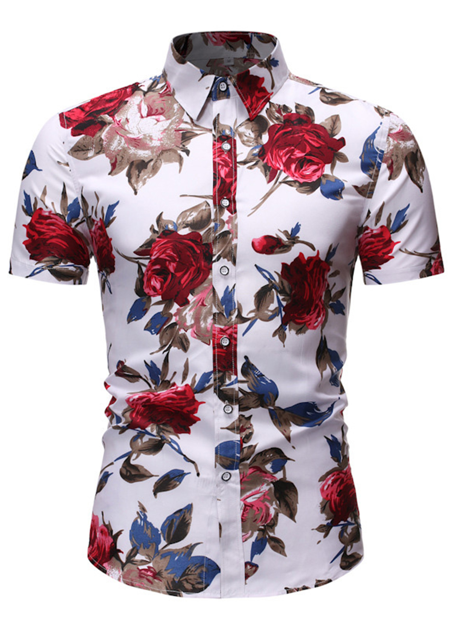 Paille Mens Slim Fit Hawaiian Shirts For Spring Break And Summer Floral Beachwear Short Sleevejpeg