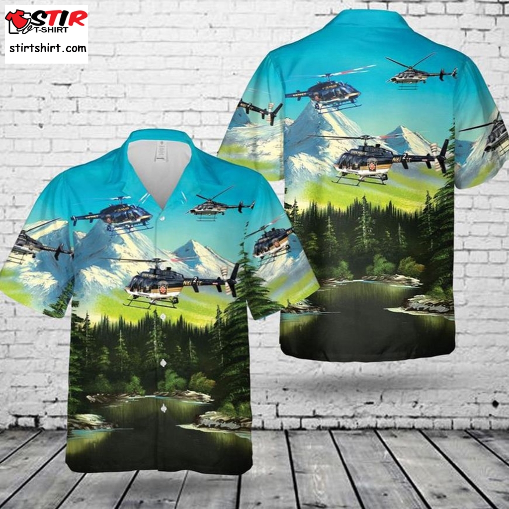 Pennsylvania State Police Helicopter Hawaiian Shirt And Short  Penn State 