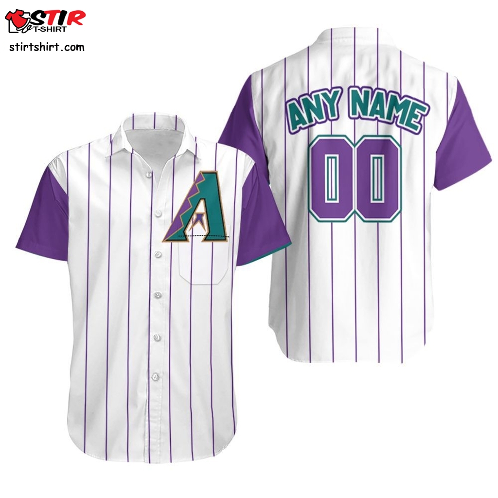 Personalized Any Name Arizona Diamondbacks 00 2020 Mlb White Purple Stripe  Jersey Inspired Style Hawaiian Shirt Raising Arizona - StirTshirt