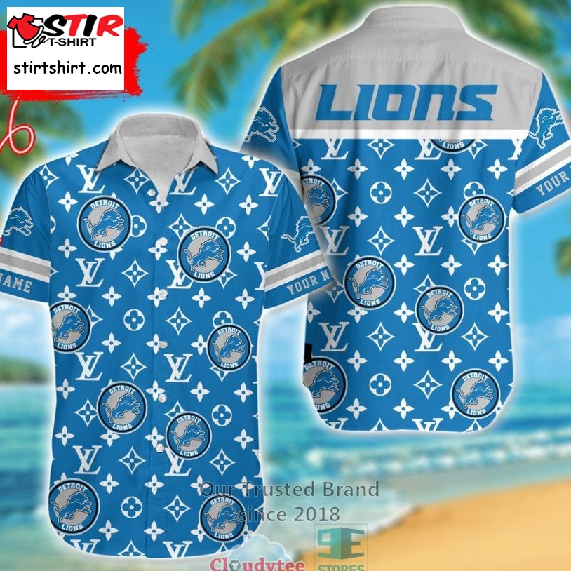 Personalized Detroit Lions Louis Vuitton Pattern Hawaiian Shirt  