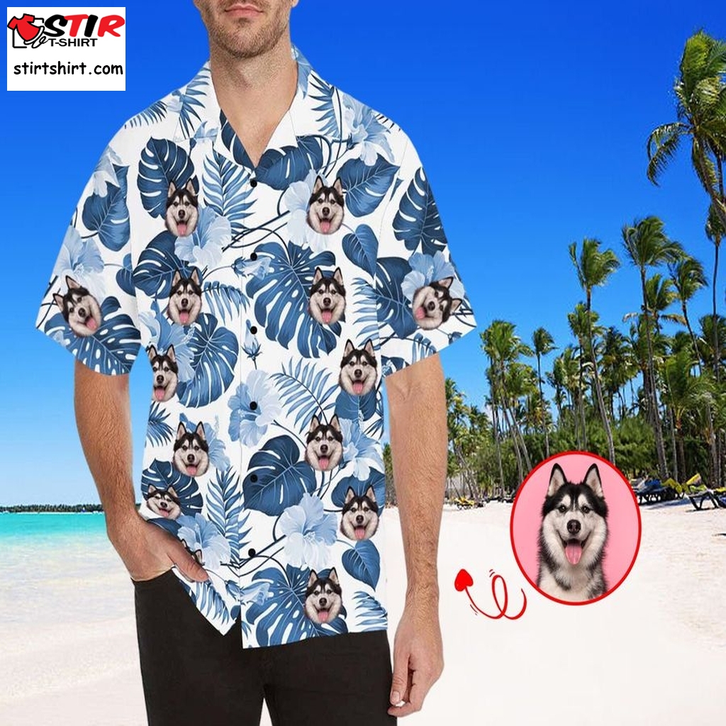Personalized Dog Face Shirt Custom Shirt With Face Pet Face Shirt Personalized Hawaiian Shirt Custom Men's Shirt Birthday Gift For Him 2   With Dog Face