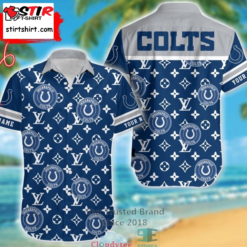 Personalized Indianapolis Colts Louis Vuitton Pattern Hawaiian Shirt  