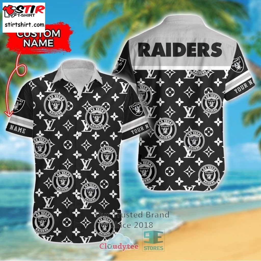 Personalized Las Vegas Raiders Louis Vuitton Pattern Hawaiian Shirt    Hawaiian Raiders Shirt