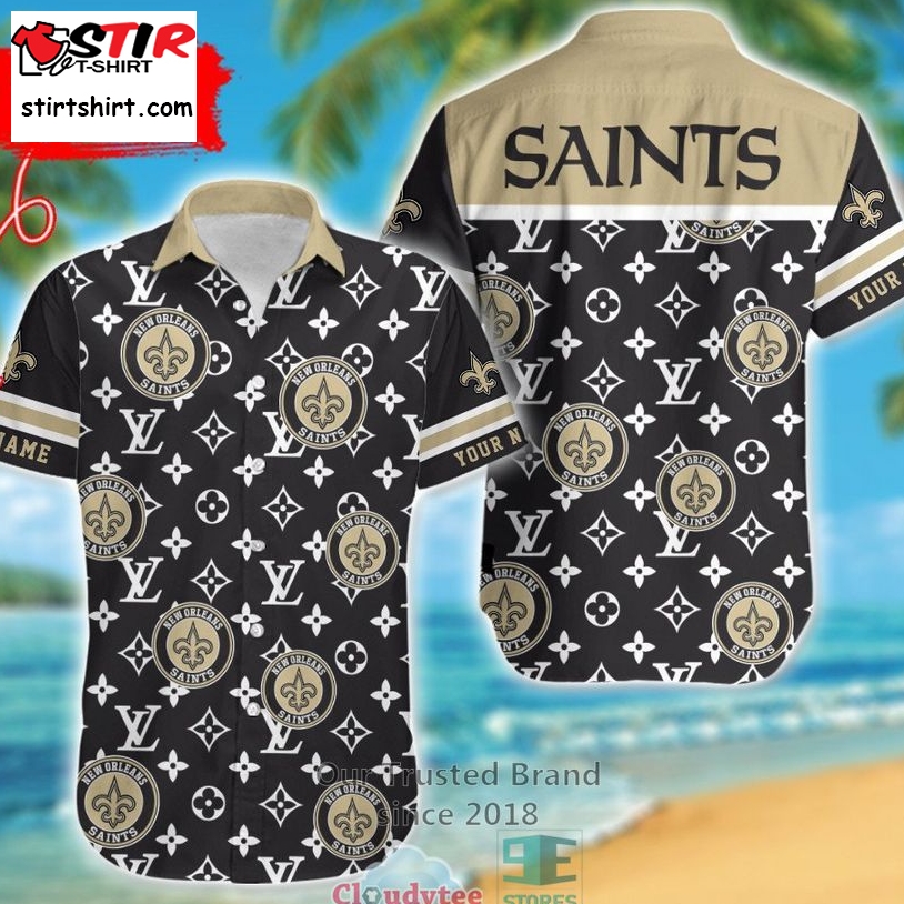 Personalized New Orleans Saints Louis Vuitton Pattern Hawaiian Shirt  