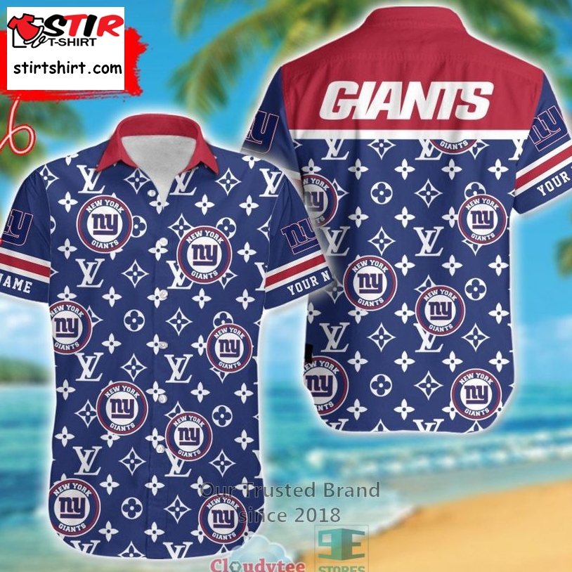 Personalized New York Giants Louis Vuitton Pattern Hawaiian Shirt  