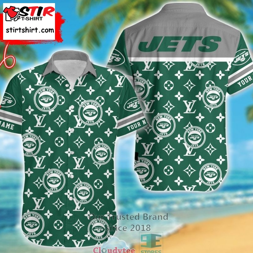 Personalized New York Jets Louis Vuitton Pattern Hawaiian Shirt  