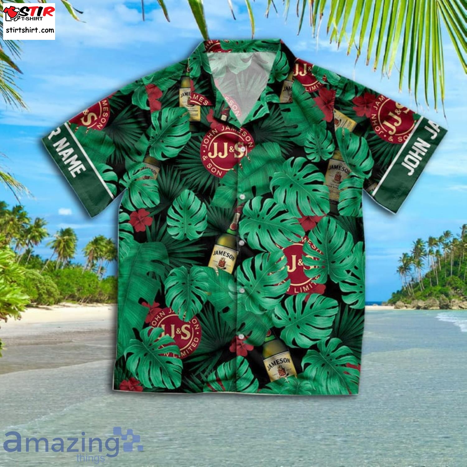 Personalized Tropical Jameson Short Sleeve Hawaiian Shirt And Short   Memes