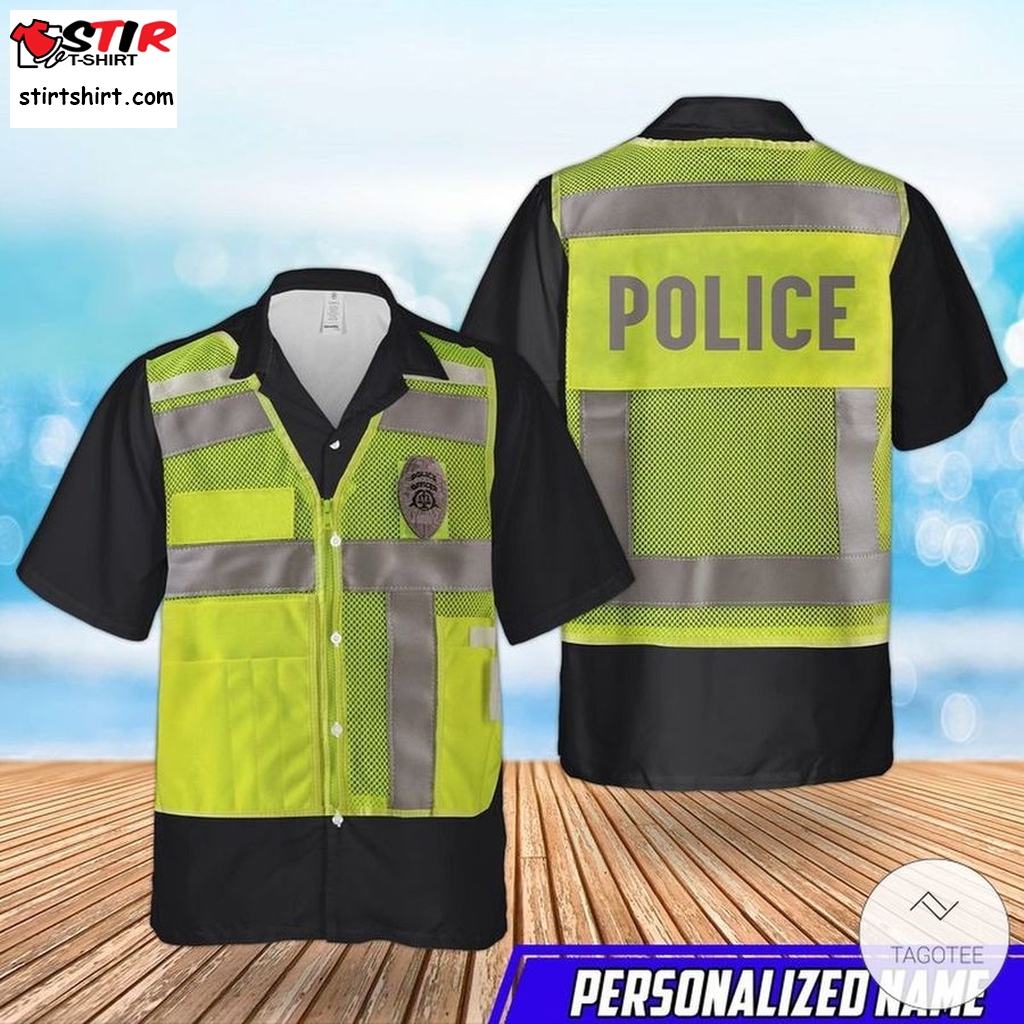 Personalized Us Police High Visibility Identification Vest Hawaiian Shirt  Hi Vis 