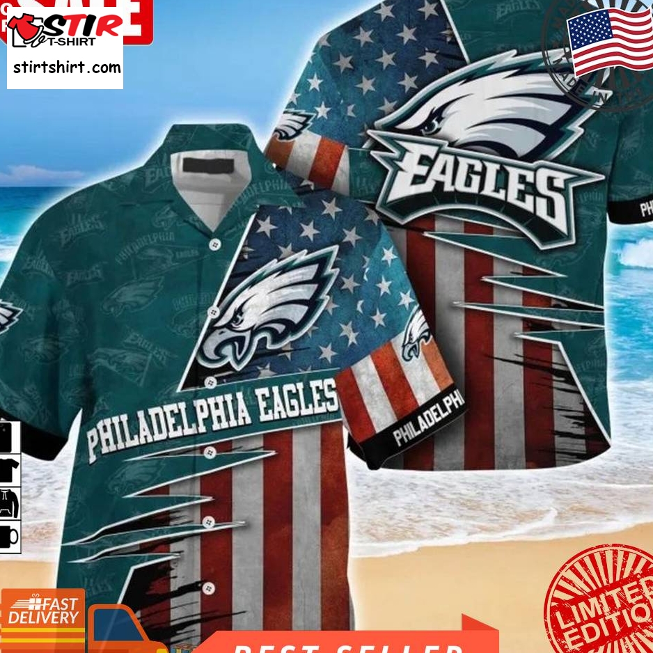 Philadelphia Eagles Nfl American Flag Hawaiian Shirt  Saleoff  Philadelphia Eagles 