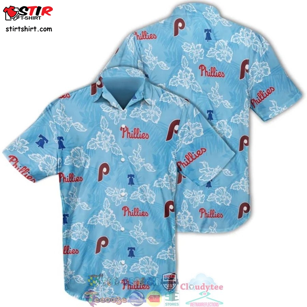 Philadelphia Phillies Mlb Hibiscus Tropical Leaves Hawaiian Shirt  Saleoff