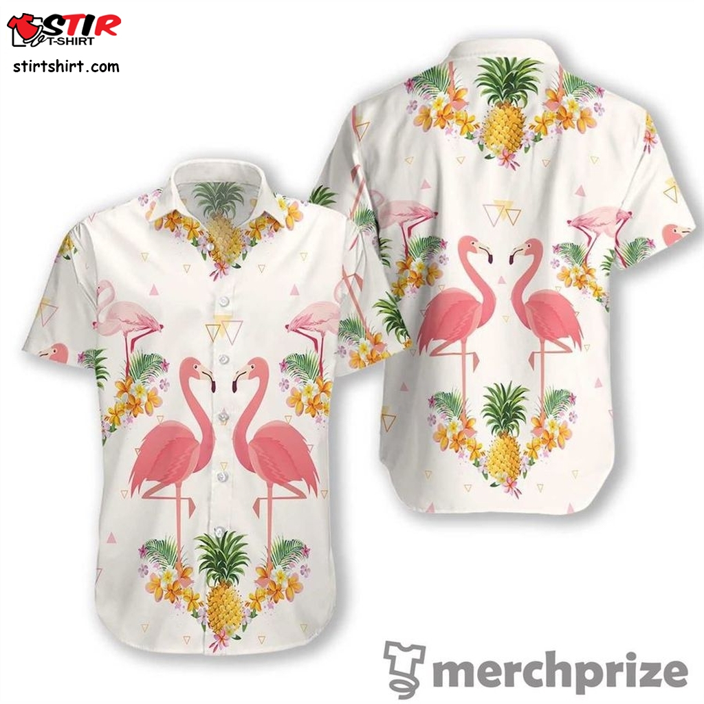 Pineapple And Flamingo Ez16 2710 Hawaiian Aloha Shirt Hawaiian Shorts Beach Short Sleeve    And Shorts