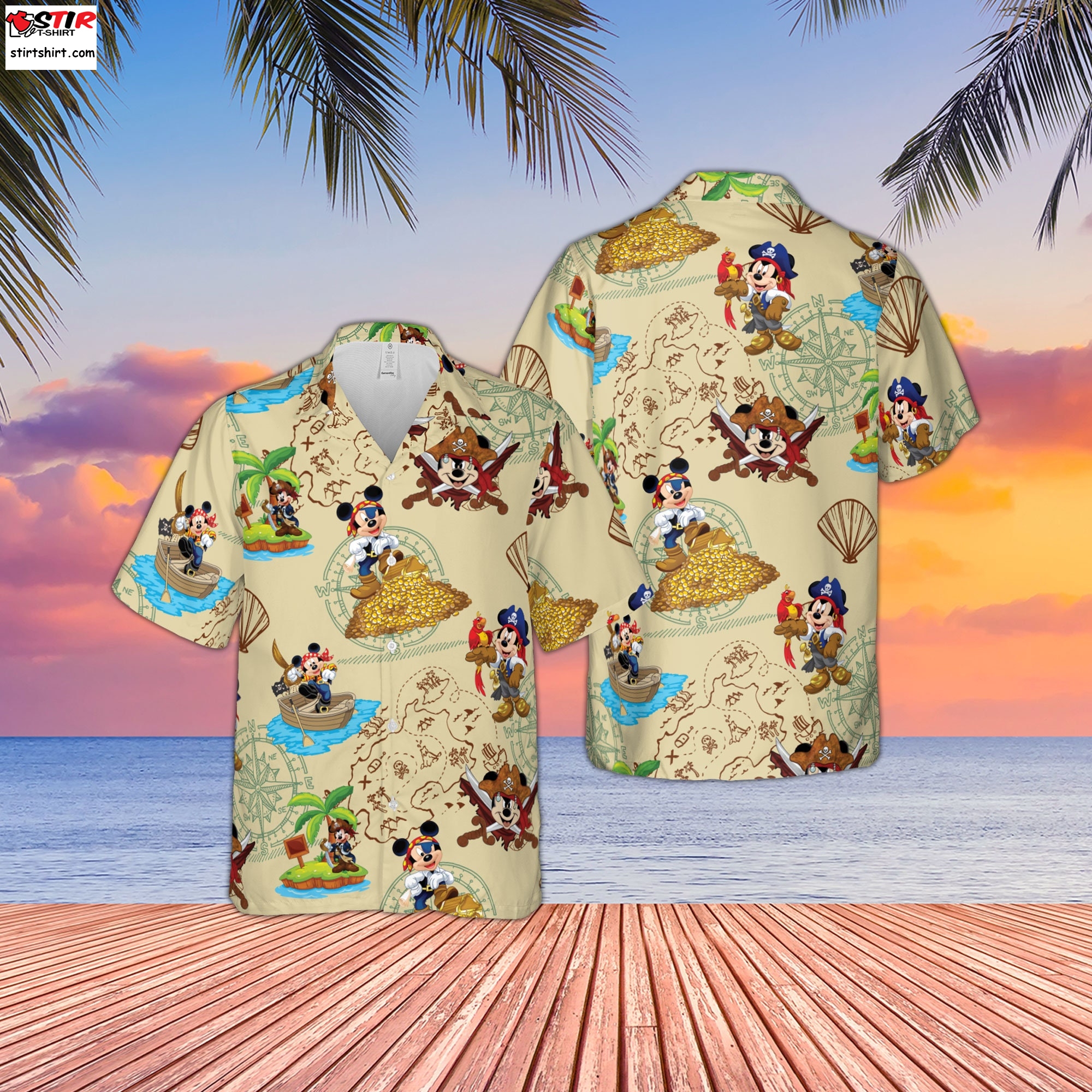 Pirates Mickey Mouse Hawaiian Shirt, 3D Disney Hawaii Holiday Beach Shirt, Tropical Hawaiian Shirt, Mickey Mouse Lover, Disney Lover H11