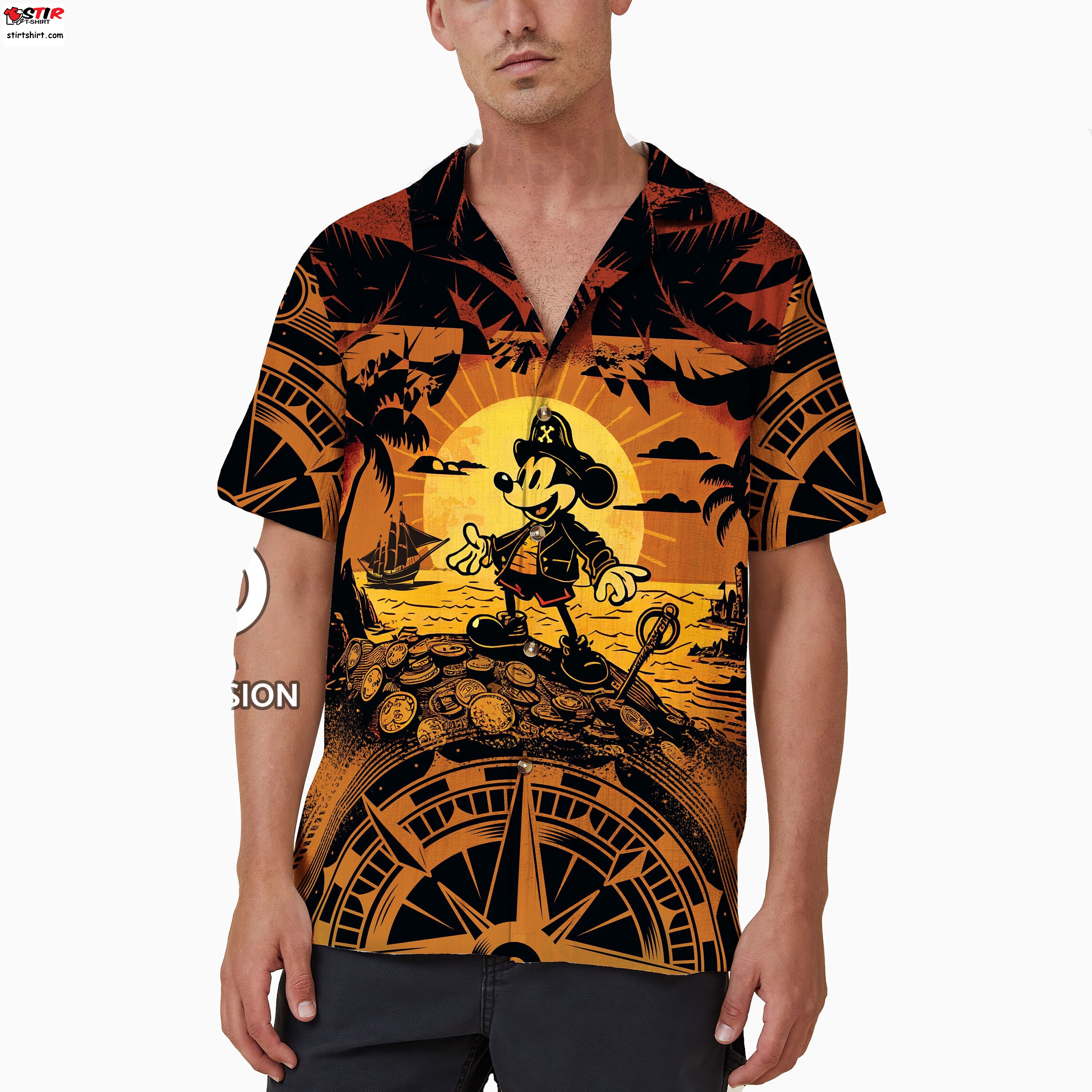 Pirates Mickey Mouse Hawaiian Shirt, Hawaii Holiday Beach Shirt, Matching Hawaiian Disney Family Shirts