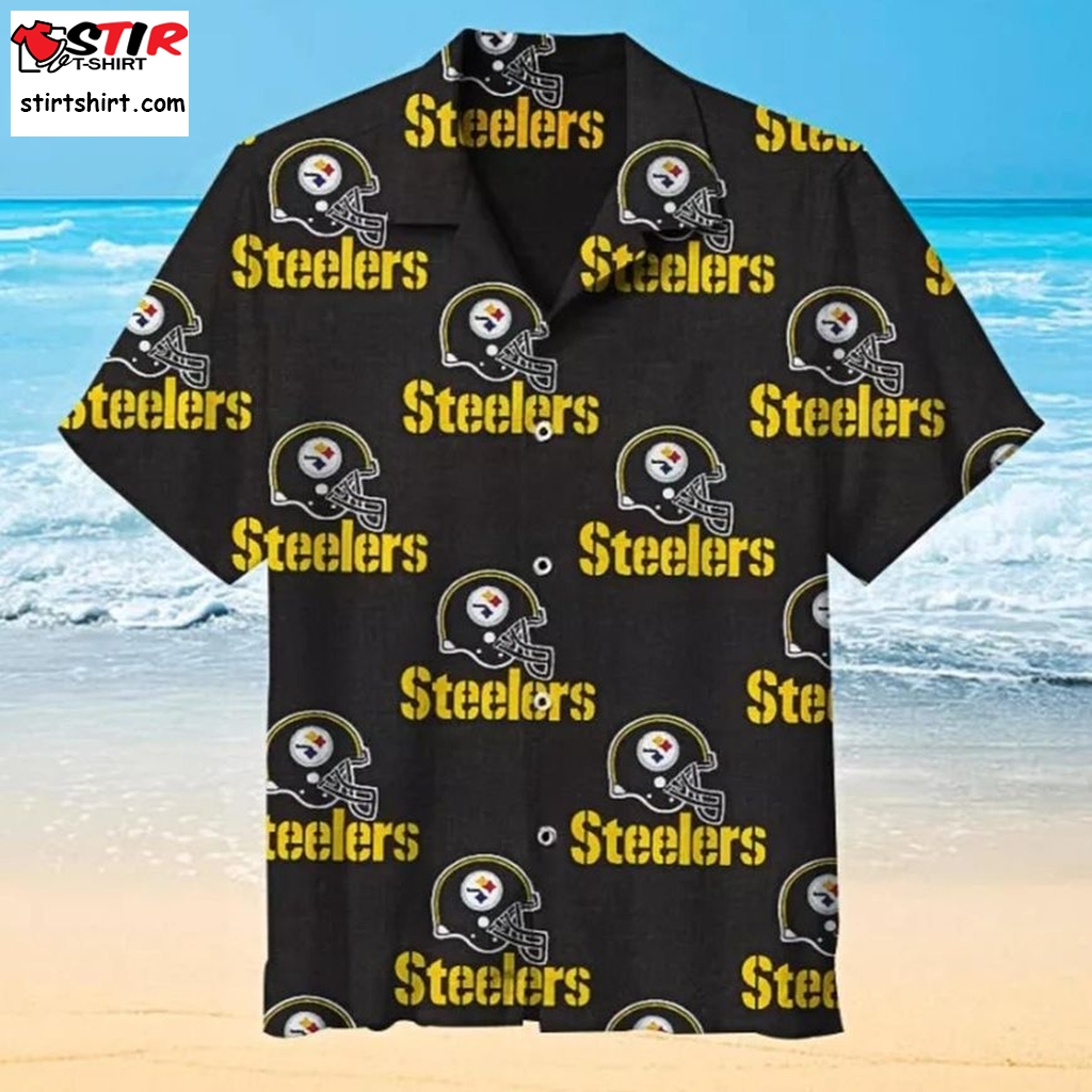 Pittsburgh Steelers Hawaiian Shirt Blak