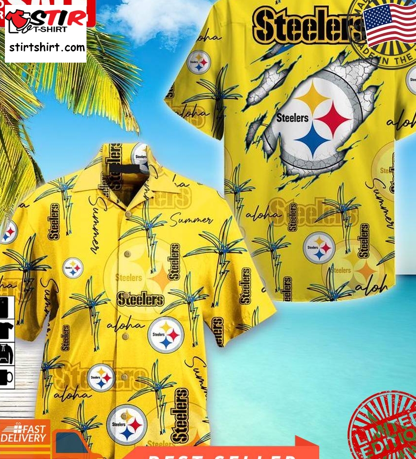 Pittsburgh Steelers Nfl Palm On Elie Hawaiian Shirt  Pittsburgh Steelers 