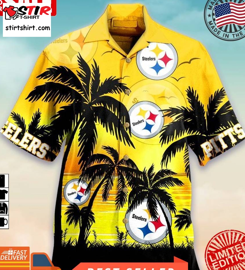Pittsburgh Steelers Nfl Palm Sunset Hawaiian Shirt  Pittsburgh Steelers 