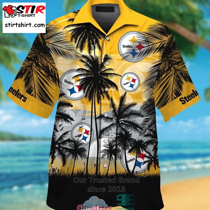 Pittsburgh Steelers Palm Tree Hawaiian Shirt    Pittsburgh Steelers 