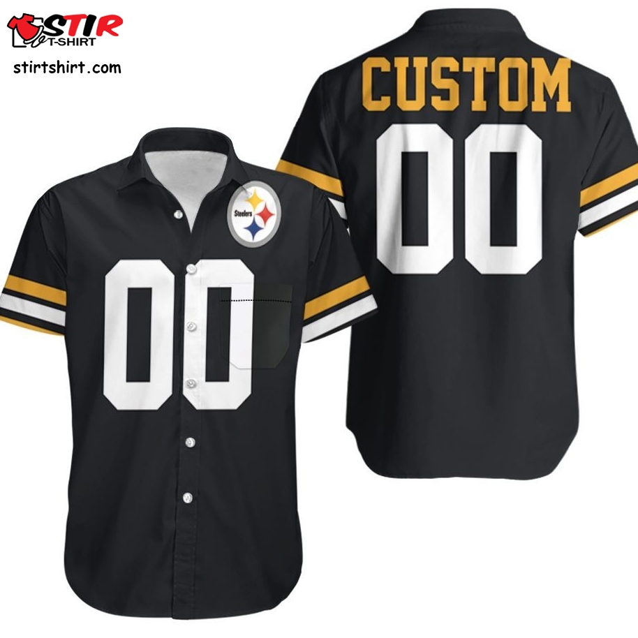 Pittsburgh Steelers Personalized Custom Game Black Jersey Inspired Style Hawaiian Shirt  Pittsburgh Steelers 
