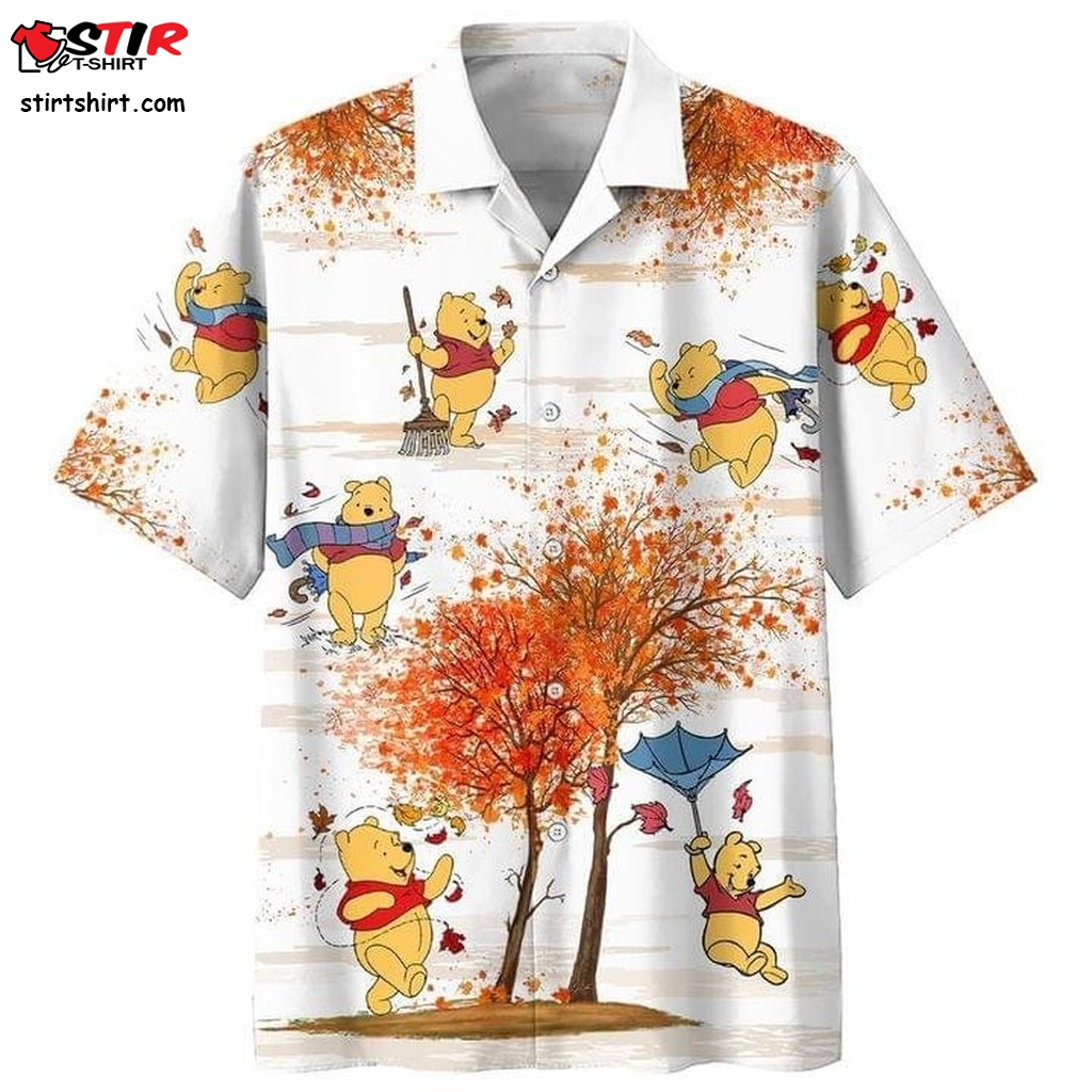 Pooh Hawaii Shirt, Winnie The Pooh Shirt, P00h Autumn Shirt, P00h Halloween Hawaiian Set 5