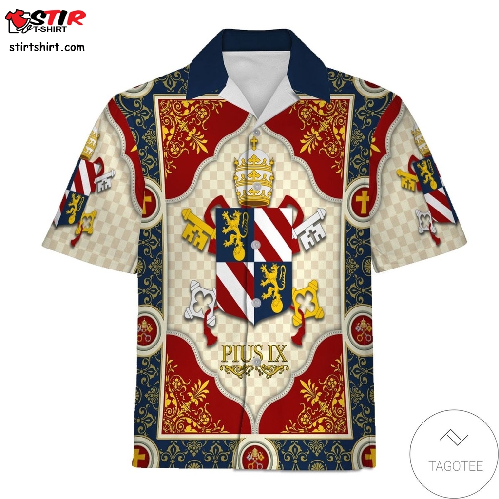 Pope Pius Ix Coat Of Arms Hawaiian Shirt   With Sport Coat