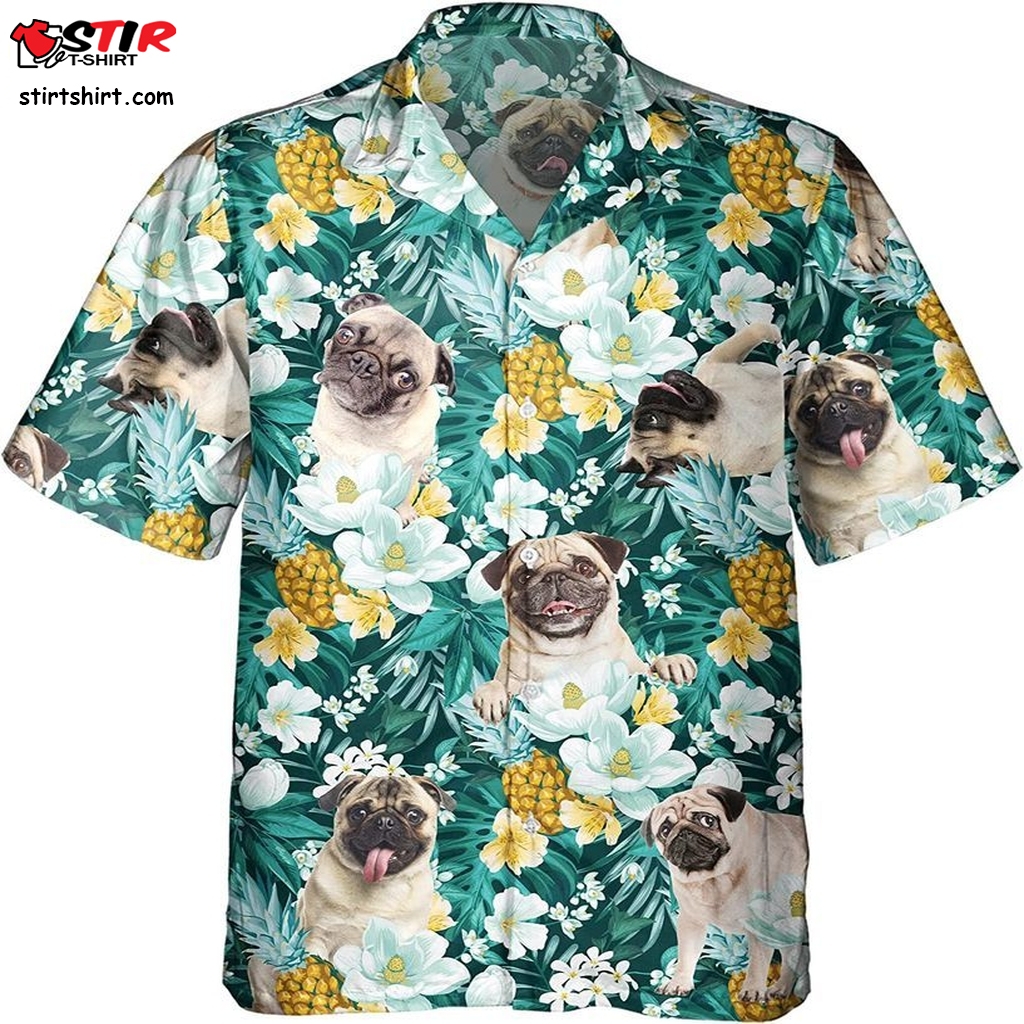 Pug Dog Pineapple Hawaiian Flower Dogowners Shirt  Ny Yankees 